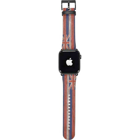 Hawaiian Flag Dark Wood Apple Watch Band 38-40mm