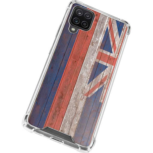 Hawaiian Flag Dark Wood Galaxy A12 Clear Case