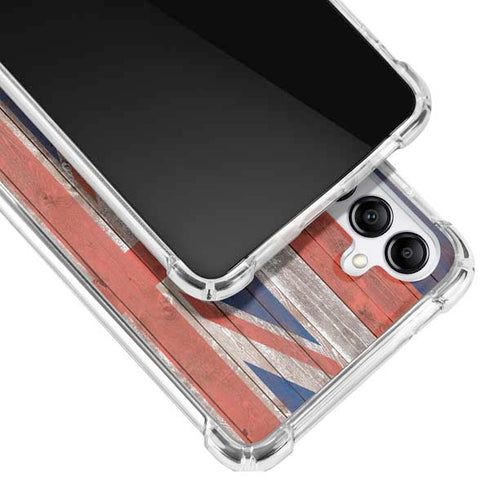 Hawaiian Flag Dark Wood Galaxy A14 5G Clear Case