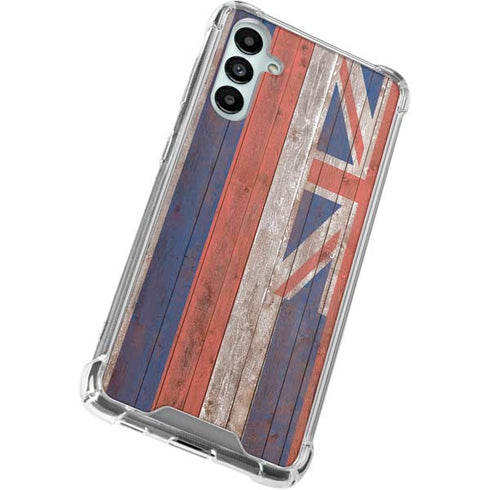 Hawaiian Flag Dark Wood Galaxy A15 5G Clear Case