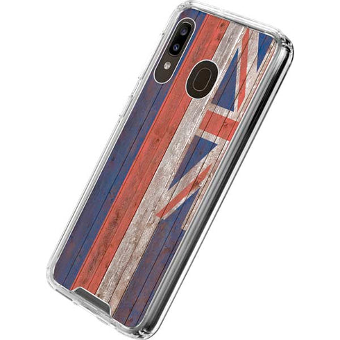 Hawaiian Flag Dark Wood Galaxy A30 Clear Case