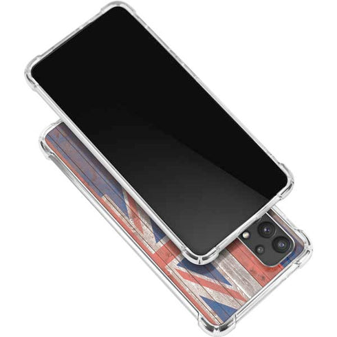 Hawaiian Flag Dark Wood Galaxy A32 5G Clear Case