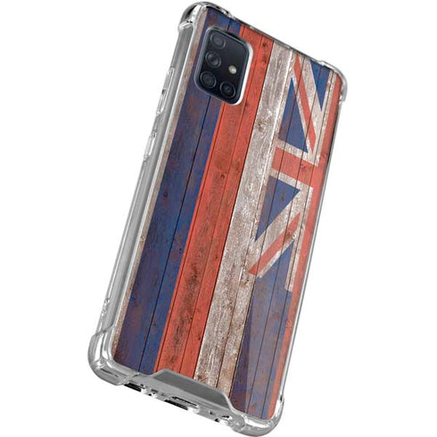 Hawaiian Flag Dark Wood Galaxy A51 5G Clear Case