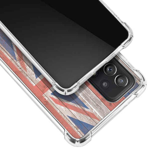 Hawaiian Flag Dark Wood Galaxy A52 5G Clear Case