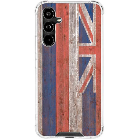 Hawaiian Flag Dark Wood Galaxy A54 5G Clear Case