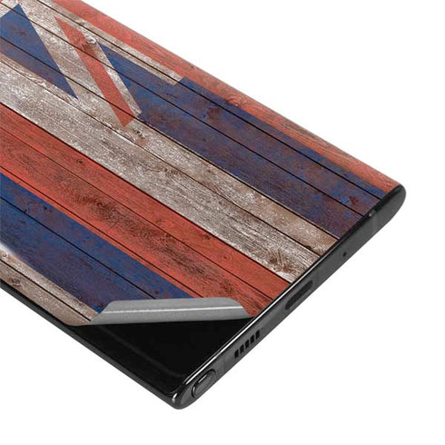 Hawaiian Flag Dark Wood Galaxy Note 10 Skin