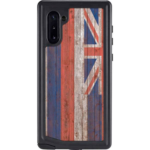 Hawaiian Flag Dark Wood Galaxy Note 10 Waterproof Case