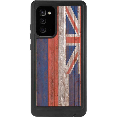 Hawaiian Flag Dark Wood Galaxy Note20 5G Waterproof Case