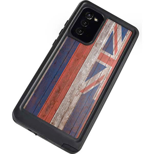 Hawaiian Flag Dark Wood Galaxy Note20 5G Waterproof Case