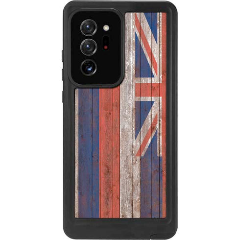 Hawaiian Flag Dark Wood Galaxy Note20 Ultra 5G Waterproof Case