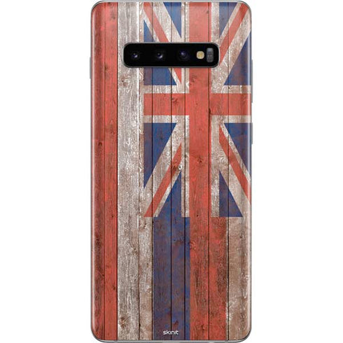 Hawaiian Flag Dark Wood Galaxy S10 Plus Skin