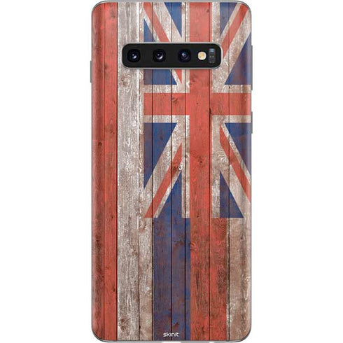 Hawaiian Flag Dark Wood Galaxy S10 Skin