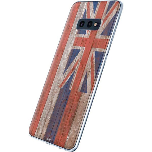 Hawaiian Flag Dark Wood Galaxy S10e Skin