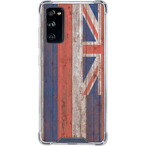 Hawaiian Flag Dark Wood Galaxy S20 FE Clear Case
