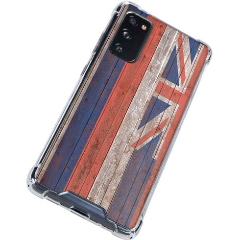 Hawaiian Flag Dark Wood Galaxy S20 FE Clear Case