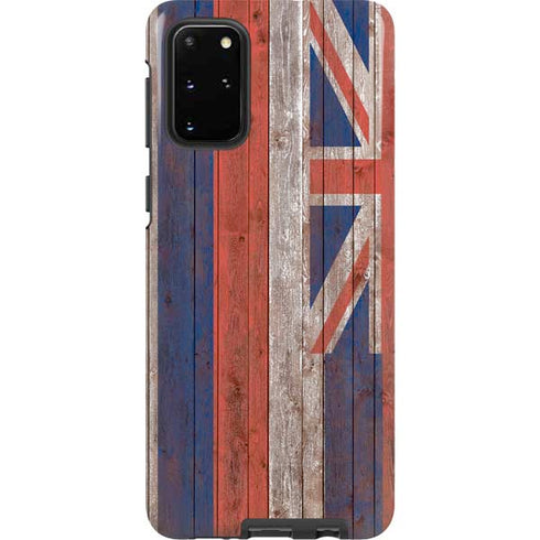 Hawaiian Flag Dark Wood Galaxy S20 Plus Pro Case