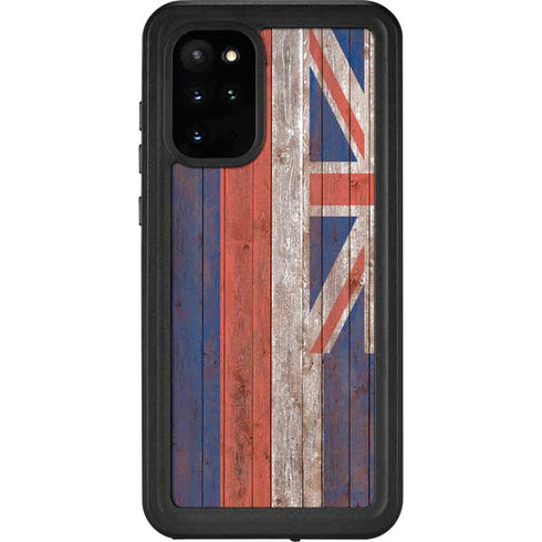 Hawaiian Flag Dark Wood Galaxy S20 Plus Waterproof Case