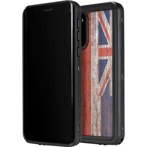 Hawaiian Flag Dark Wood Galaxy S20 Plus Waterproof Case