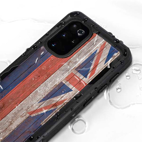 Hawaiian Flag Dark Wood Galaxy S20 Plus Waterproof Case