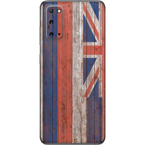 Hawaiian Flag Dark Wood Galaxy S20 Skin