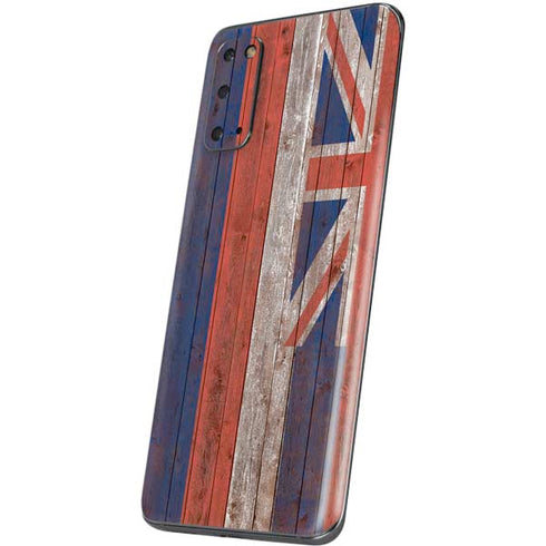 Hawaiian Flag Dark Wood Galaxy S20 Skin