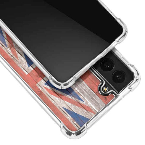 Hawaiian Flag Dark Wood Galaxy S21 FE Clear Case