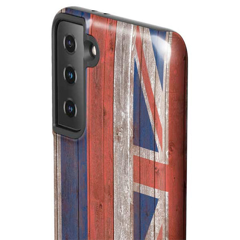 Hawaiian Flag Dark Wood Galaxy S21 Plus 5G Pro Case