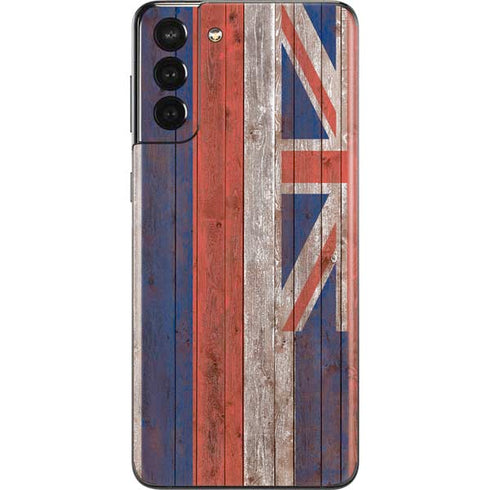 Hawaiian Flag Dark Wood Galaxy S21 Plus 5G Skin