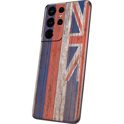 Hawaiian Flag Dark Wood Galaxy S21 Ultra 5G Skin