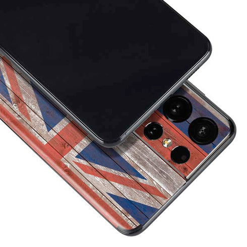 Hawaiian Flag Dark Wood Galaxy S21 Ultra 5G Skin