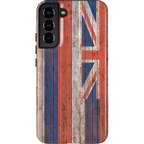 Hawaiian Flag Dark Wood Galaxy S22 Plus Pro Case