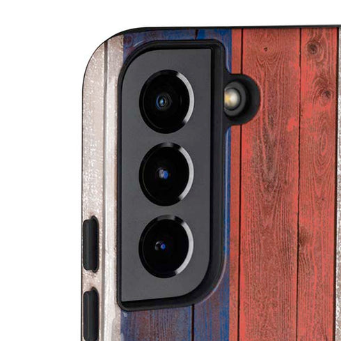 Hawaiian Flag Dark Wood Galaxy S22 Plus Pro Case