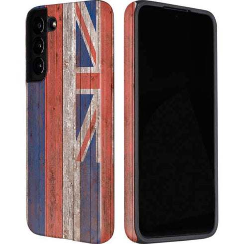 Hawaiian Flag Dark Wood Galaxy S22 Plus Pro Case
