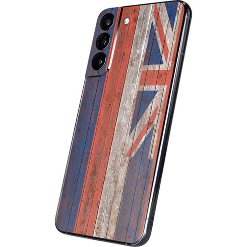 Hawaiian Flag Dark Wood Galaxy S22 Plus Skin