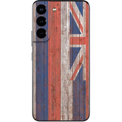 Hawaiian Flag Dark Wood Galaxy S22 Skin