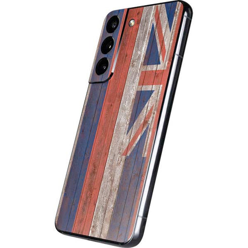 Hawaiian Flag Dark Wood Galaxy S22 Skin