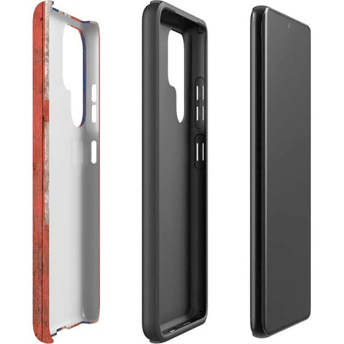 Hawaiian Flag Dark Wood Galaxy S22 Ultra Pro Case