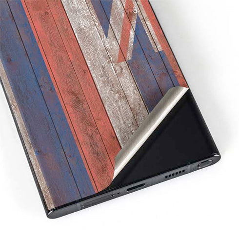 Hawaiian Flag Dark Wood Galaxy S22 Ultra Skin
