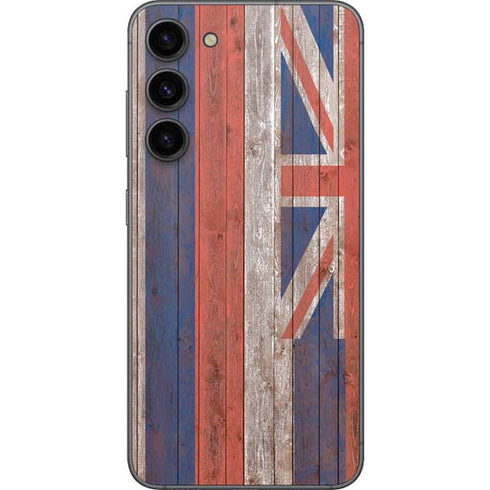 Hawaiian Flag Dark Wood Galaxy S23 Plus Skin