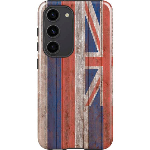 Hawaiian Flag Dark Wood Galaxy S23 Pro Case