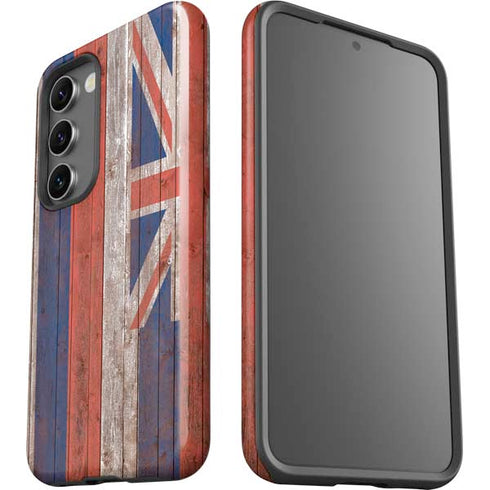Hawaiian Flag Dark Wood Galaxy S23 Pro Case