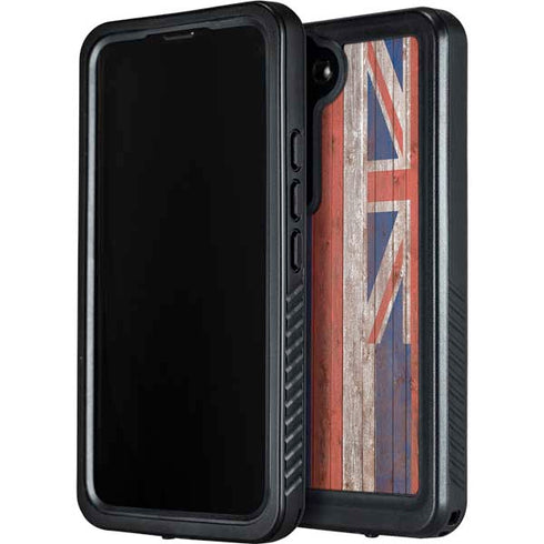 Hawaiian Flag Dark Wood Galaxy S23 Waterproof Case
