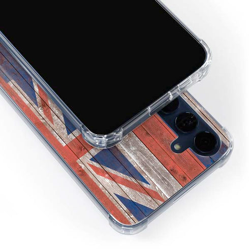 Hawaiian Flag Dark Wood Galaxy S24 Clear Case