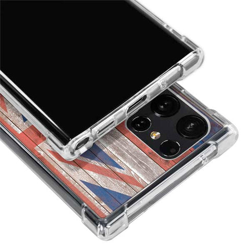 Hawaiian Flag Dark Wood Galaxy S24 Ultra Clear Case
