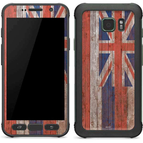Hawaiian Flag Dark Wood Galaxy S7 Active Skin