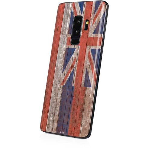 Hawaiian Flag Dark Wood Galaxy S9 Plus Skin