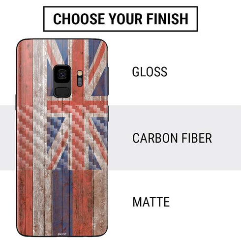Hawaiian Flag Dark Wood Galaxy S9 Skin