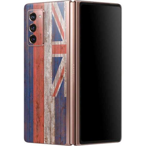 Hawaiian Flag Dark Wood Galaxy Z Fold2 5G Skin