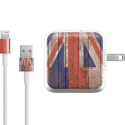 Hawaiian Flag Dark Wood iPad Charger (10W USB) Skin