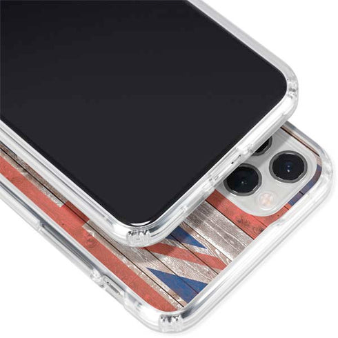 Hawaiian Flag Dark Wood iPhone 11 Pro Clear Case